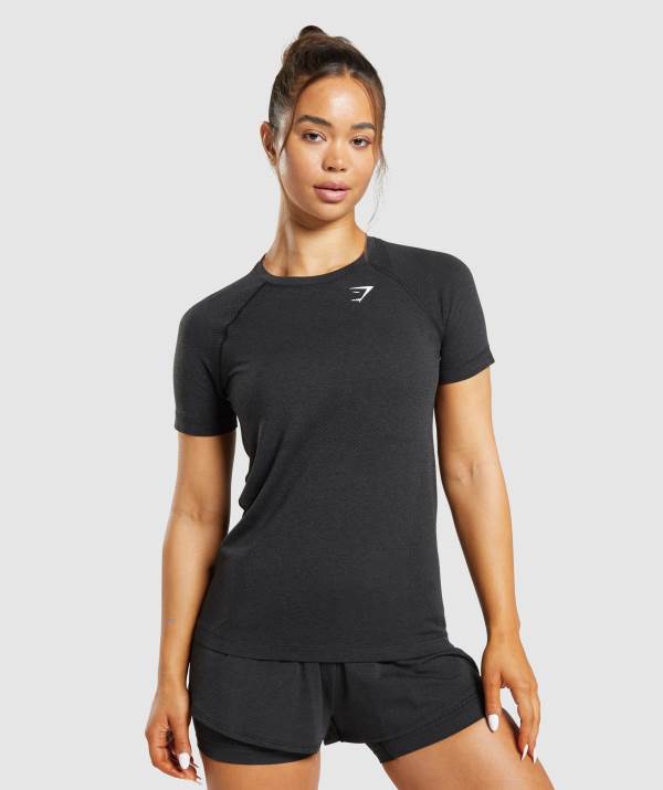 Damske Tricka Gymshark Vital Seamless 2.0 Light Čierne | TO6320547
